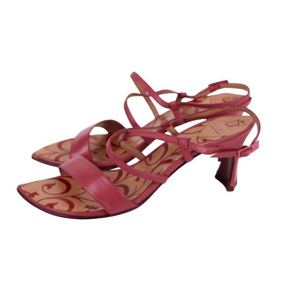 Sara Navarro POWDER ROSES REAL LEATHER MID HEEL OPEN TOE STRAPPY SANDALS Sz 39C - Picture 4 of 11